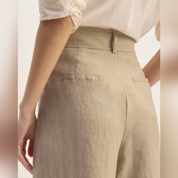 Everlane Linen Way-High® Drape Pant in Trench Coat Khaki, Size 10 - Picture 5 of 13